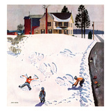 "Snow Angels", January 10, 1953 Giclee Print by John Falter