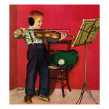 "Violin Practice", February 5, 1955 Giclee Print by Richard Sargent