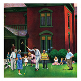 "Croquet Game", September 29, 1951 Giclee Print by John Falter