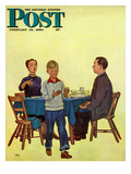 "Wash Your Hands" Saturday Evening Post Cover, February 18, 1950 Giclee Print by Jack Welch