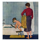 "Scuba in the Tub", November 29, 1958 Reproduction procédé giclée par Amos Sewell