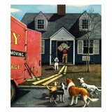 "New Dog in Town", March 21, 1953 Giclee Print by Stevan Dohanos