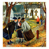 "Fall Gab Session", November 7, 1953 Giclee Print by Constantin Alajalov