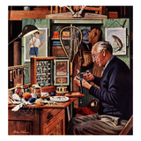"Tying Flies", March 4, 1950 Giclee Print by Stevan Dohanos