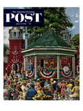 "Patriotic Band Concert" Saturday Evening Post Cover, July 7, 1951 reproduction procédé giclée par Stevan Dohanos
