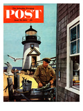 "Lighthouse Keeper" Saturday Evening Post Cover, June 26, 1954 reproduction procédé giclée par Stevan Dohanos