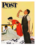 "Take Your Medicine" Saturday Evening Post Cover, September 23, 1950 Reproduction procédé giclée par George Hughes