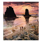"Pacific Ocean Sunset", July 27, 1957 Giclee Print by John Clymer