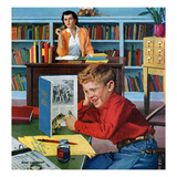 "Frog in the Library", February 25, 1956 Giclee Print by Richard Sargent