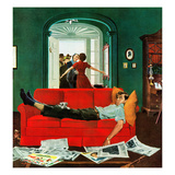 "Sunday Visitors", February 6, 1954 Giclee Print by George Hughes