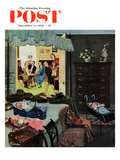 "Baby Bridge Party" Saturday Evening Post Cover, November 24, 1956 Reproduction procédé giclée par Ben Kimberly Prins