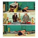 "New Toy Train", December 19, 1953 Giclee Print by Richard Sargent