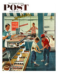 "Doughnuts for Loose Change" Saturday Evening Post Cover, March 29, 1958 Giclee Print by Ben Kimberly Prins