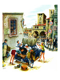 "Coed Tourists in Italy", August 2, 1958 Giclee Print by Constantin Alajalov