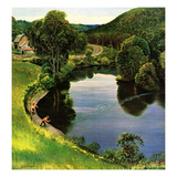 "Skipping Stones", June 22, 1957 Giclee Print by John Clymer