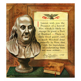 "Benjamin Franklin - Bust and Quote", January 14, 1950 Giclee Print by John Atherton