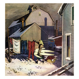 "Frozen Laundry", March 8, 1952 Giclee Print by Stevan Dohanos