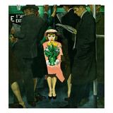 "Subway Girl and Easter Lily", March 28, 1953 Giclee Print by George Hughes