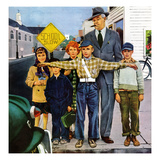 "Crossing Guard", September 6, 1952 Giclee Print by George Hughes