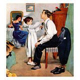 "Fixing Father's Tie", December 31, 1955 Giclee Print by George Hughes