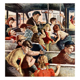"Rowdy Bus Ride", September 9, 1950 Giclee Print by Amos Sewell