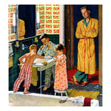 "Brushing Their Teeth", January 29, 1955 Reproduction procédé giclée par Amos Sewell