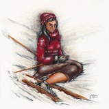 Skieuse Assise Poster by Stephanie Holdert