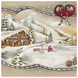 Chalet et Bonhomme de Neige Art by Stephanie Holdert