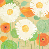 Daisies and Poppies II Affiches par Susy Pilgrim Waters