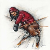 Skieuse Se Releve Print by Stephanie Holdert