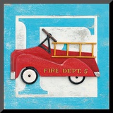 F is for Fire Truck Mounted Print by Arnie Fisk