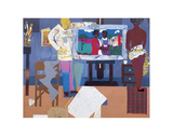 Profile/Part II, The Thirties: Artist with Painting and Model, c.1981 Poster von Romare Bearden
