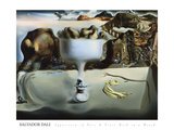 Apparition of Face and Fruit Dish on a Beach Print by Salvador Dalí