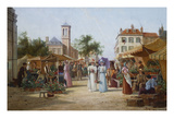 The Market Place, Limburg, Holland Giclee Print by William Raymond Dommersen