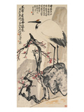 Crane and Plum Blossoms Reproduction procédé giclée par Wang Zhen