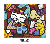 Happy Cat and Snob Dog Affiches par Romero Britto