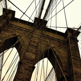 Brooklyn Bridge II (sepia) (detail) Prints by Erin Clark