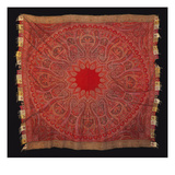 A Square Rumal Shawl Woven a Large Circular Field with Red Centre Giclee Print
