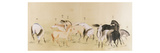 A Japanese Concertina Album in the Chinese Style Depicting a Multitude of Horses Giclee Print