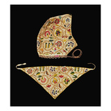 A Rare Coif and Forehead Cloth of Linen Embroidered in Silk and Gold Thread with Tudor Roses,… Giclee Print