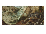 An Extensive Mountainous Landscape with the City of Jerusalem, Christ Carrying the Cross and… Giclee Print by Lucas van Valkenborch