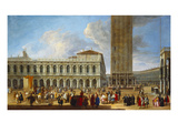 The Piazzetta and the Piazza San Marco, Venice, from the Porta Dell Carta Giclee Print by Luca Carlevaris