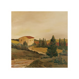 Sunny Tuscan Fields Giclee Print by J. Clark