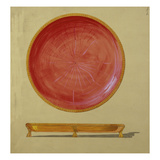A Design for a Gold-Mounted Circular Guilloche Enamel Dish Giclee Print