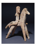 A Rare Greek Terracotta Model of a Horse and Rider Giclee Print