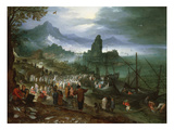 Christ Preaching on the Sea of Galilee Giclee-trykk av Jan Brueghel the Elder Christ Preaching on the Sea of Galilee Giclee-trykk av Jan Brueghel the Elder