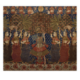 A Gold Chintz Pichhavai of Krishna Giclee Print