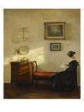 A Woman Reading in an Interior Giclee Print by Carl Holsoe