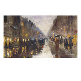 A Berlin Street in the Rain with Traffic; Berliner Strasse Beim Regen Mit Kutschen Giclee Print by Lesser Ury