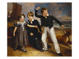 A Group Portrait of Robert, James and Mary Sarah, the Three Children of James Greenhalgh Giclee Print by Ramsay Richard Reinagle